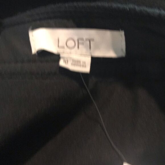 LOFT Mini-Skirt Women's Size 10 Black A-Line Wool Gold Button Pockets NWT - Picture 8 of 9